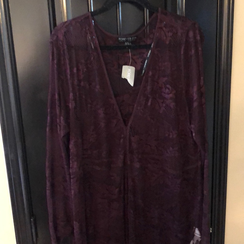 Wine colored lace dress